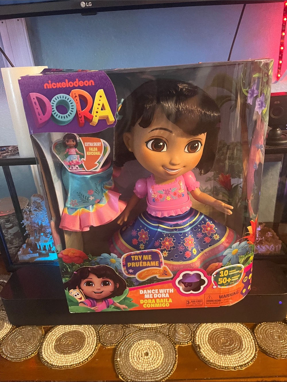 Nickelodeon Dora Interactive Doll in Pink, Blue & Purple Outfit
